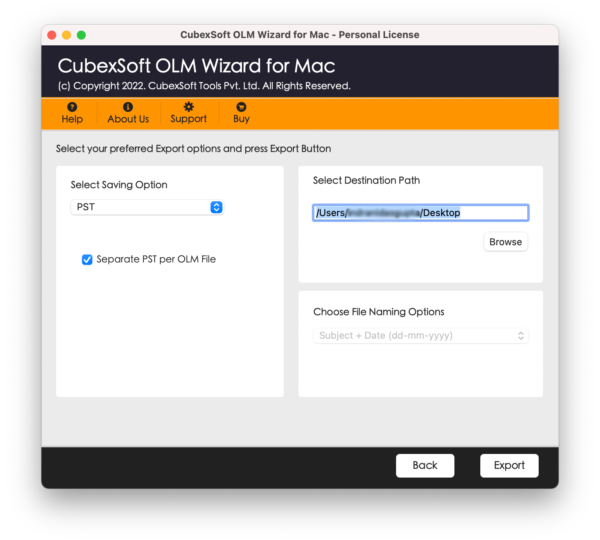 CubexSoft OLM to PST Converter for Mac